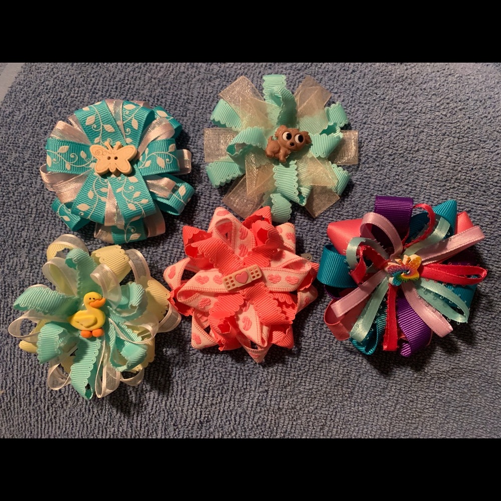 💕 Bundle of 5 hair bows
